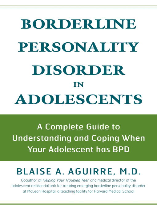 Cover image for Borderline Personality Disorder in Adolescents